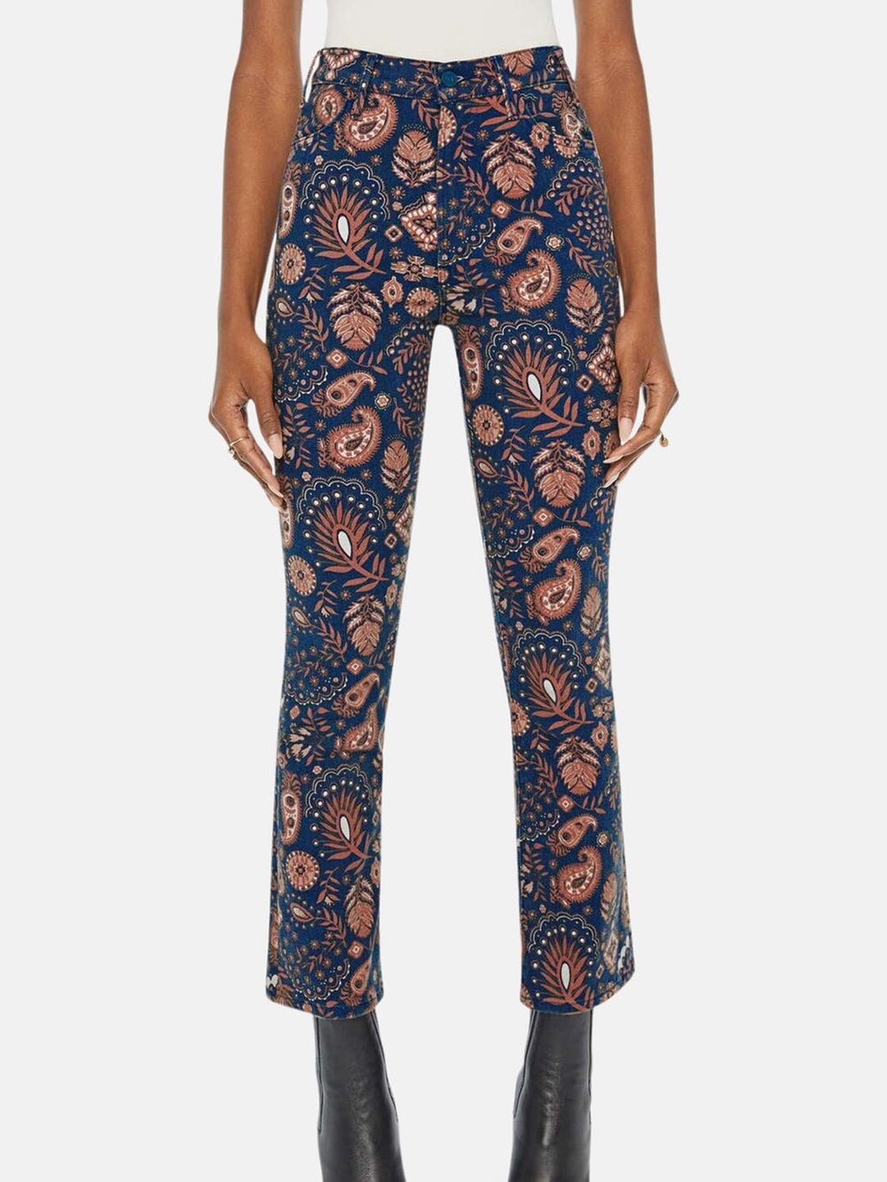 MOTHER The Hustler Flood Henna Happiness Printed Jeans Size 26
